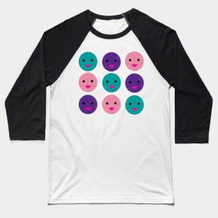 Balls of Yarn Kawaii Pink Purple Teal Baseball T-Shirt